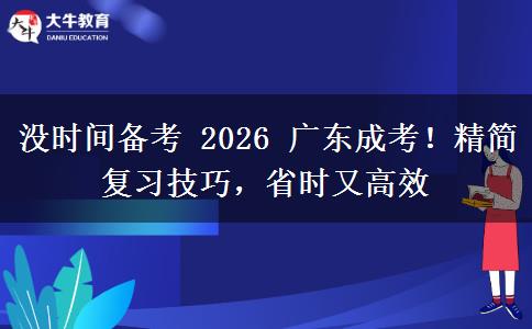 没时间备考 2026 广东成考!精简复习技巧,省时又高效 没时间备考 2026 广东成考!精简复习技巧,省时又高效