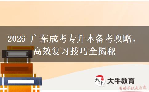 2026年广东成考专升本备考攻略,高效复习技巧全揭秘