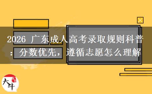 2026 广东成人高考录取规则科普:分数优先,遵循志愿怎么理解 2026 广东成人高考录取规则科普:分数优先,遵循志愿怎么理解