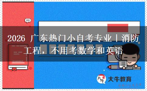 2026 广东热门小自考专业|消防工程,不用考数学和英语