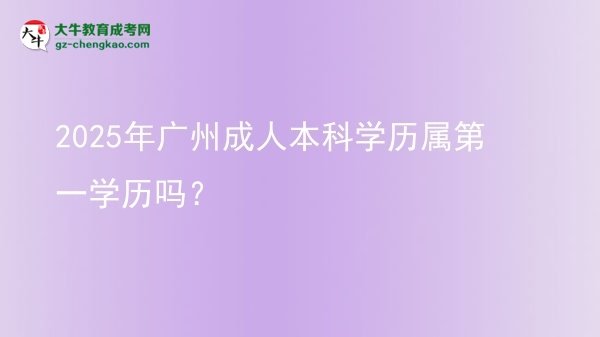 2025年广州成人本科学历属第一学历吗？图片