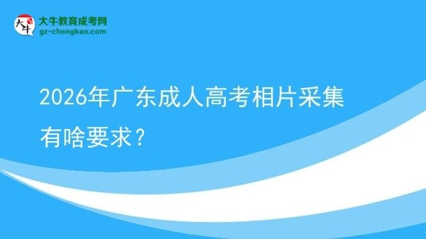2026年广东成人高考相片采集有啥要求？