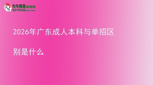 2026年广东成人本科与单招区别是什么图片
