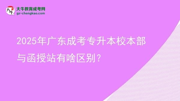 2025年广东成考专升本校本部与函授站有啥区别？图片