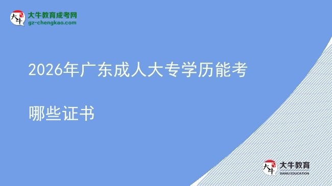 2026年广东成人大专学历能考哪些证书图片