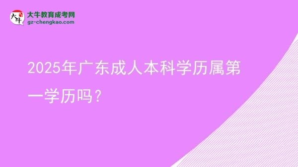 2025年广东成人本科学历属第一学历吗？图片