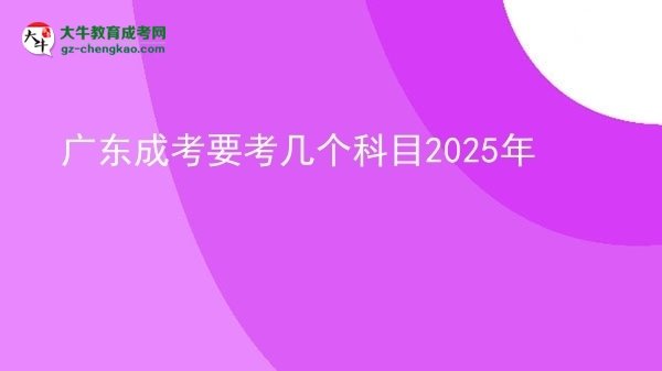 【详解】广东成考要考几个科目2025年