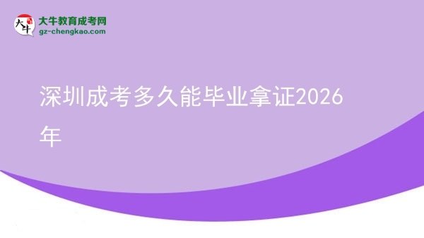 深圳成考多久能毕业拿证2026年图片