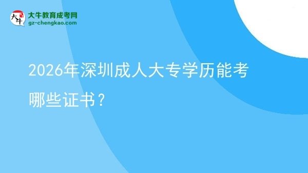 2026年深圳成人大专学历能考哪些证书？图片