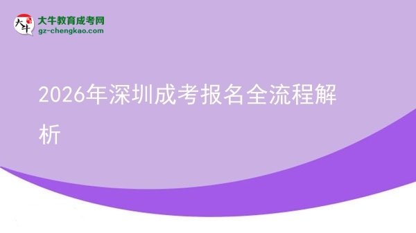 2026年深圳成考报名全流程解析图片