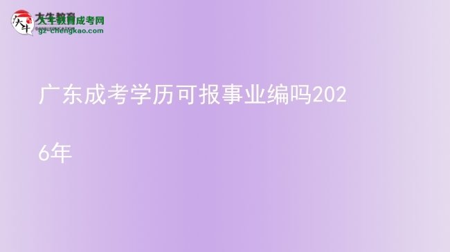 广东成考学历可报事业编吗2026年图片