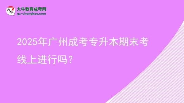 2025年广州成考专升本期末考线上进行吗？图片