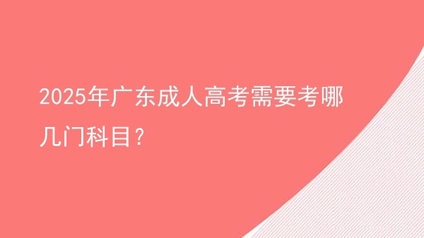 2025年广东成人高考需要考哪几门科目？图片