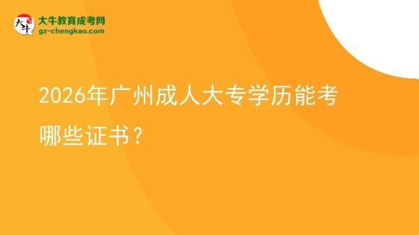 2026年广州成人大专学历能考哪些证书？图片