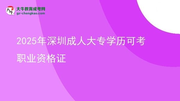 2025年深圳成人大专学历可考职业资格证图片