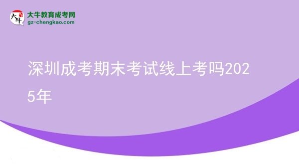 深圳成考期末考试线上考吗2025年