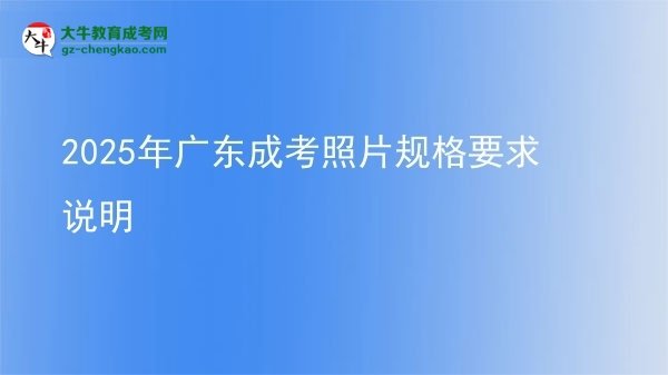 2025年广东成考照片规格要求说明图片