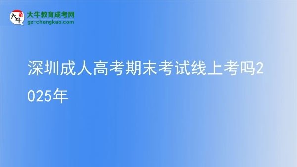 深圳成人高考期末考试线上考吗2025年