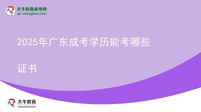 【答疑】2025年广东成考学历能考哪些证书