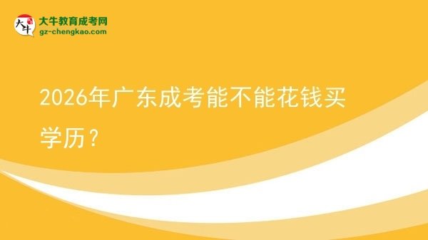 2026年广东成考能不能花钱买学历?图片