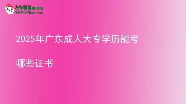 2025年广东成人大专学历能考哪些证书图片