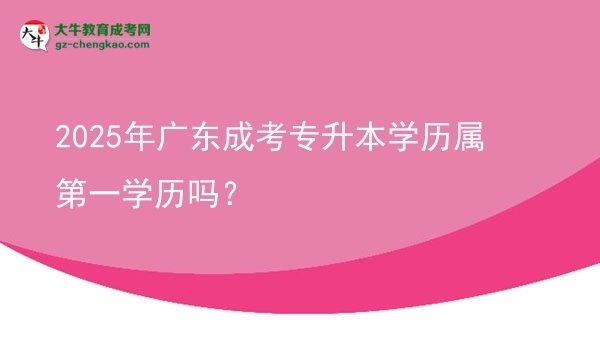 2025年广东成考专升本学历属第一学历吗？图片