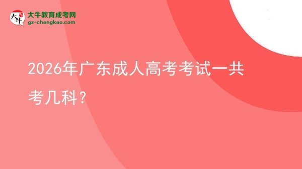 【答疑】2026年广东成人高考考试一共考几科？